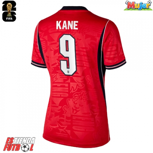 Inglaterra Harry Kane #9 Segunda Equipación Mujer Mundial 2026 Manga Corta